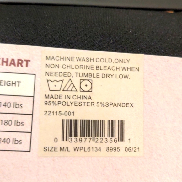 NWT Black LUK🍀EES by Muk LUKS Fleece-Lined Leggings, Size M/L - Picture 5 of 5